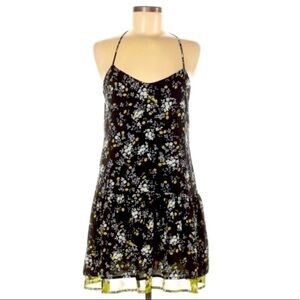 Princess Vera Wang size M black & green BOHO halter neck sleeveless mini dress